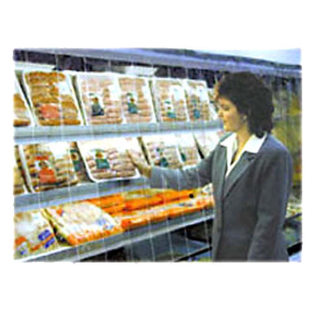 Curtron C-CUSTOMSIZE Custom Caser® Reach-Through Display Cooler Curtain 6” Wide X .020" Thick Clear PVC Strips With Hook & Loop Fasteners