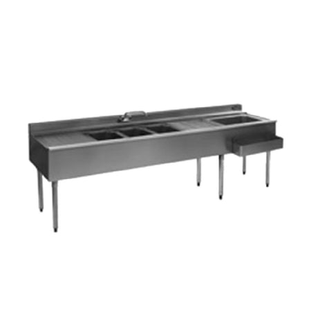 Eagle BC10-4C-22R&L 2200 Series Underbar Combination Unit 120"W X 24"D (4) 10" X 14" X 10"D Sink Bowls Center