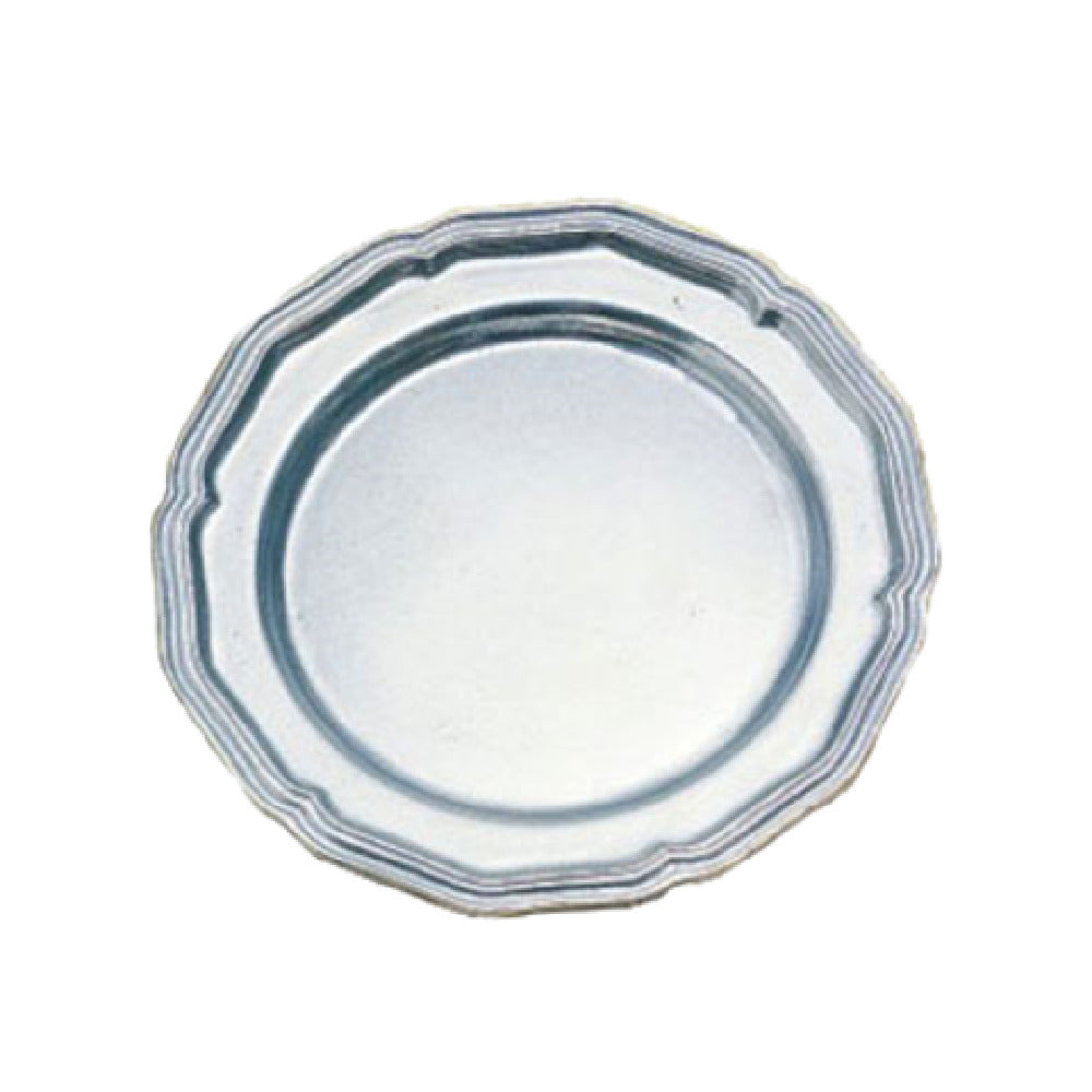 Bon Chef 1034 Queen Anne Dinner Plate 10-1/2" Aluminum With Pewter-Glo Finish