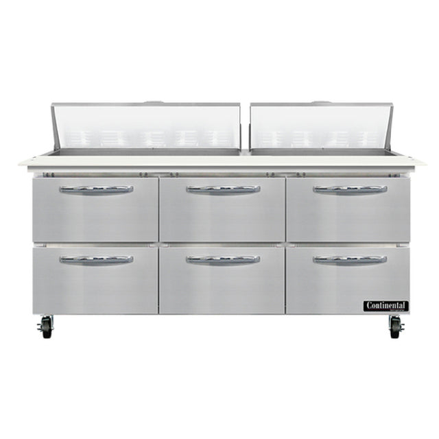 Continental Refrigerator SW72N18C-D Sandwich Unit 72"W 20.6 Cu Ft Capacity