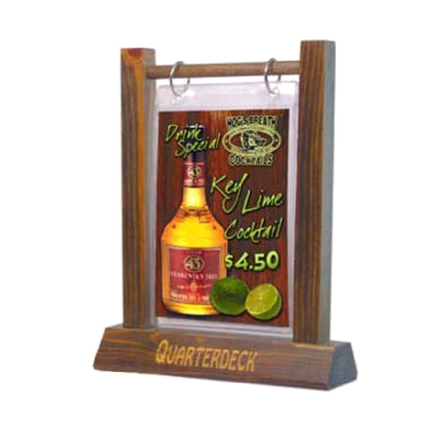 Menu Solutions WFT2S-A Table Tent Holds 4" X 6" Insert Flip Top With Nickel Rings