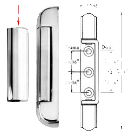 Franklin Machine Products 123-1052 Hinge Cover 3-7/16"L X 1-1/8"W 1/16" Thick