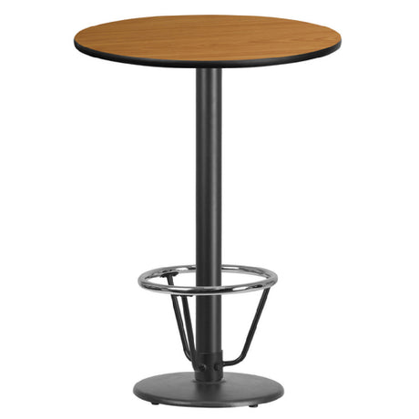 Flash Furniture XU-RD-30-NATTB-TR18B-3CFR-GG Table 30" Dia. X 43-1/8"H Bar Height