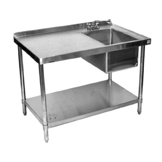 Klinger's Trading STB2484BR Work Table With Prep Sink Sink On Right 84"W X 24"D X 37"H Overall