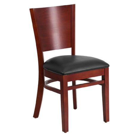 Flash Furniture XU-DG-W0094B-MAH-BLKV-GG Lacey Series Restaurant Chair Solid Wood Back