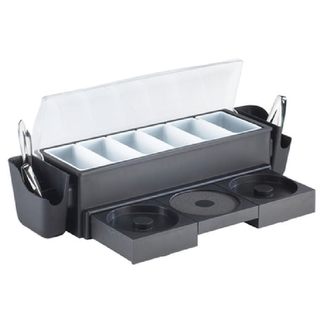 Browne Foodservice 574875 Bar Station Condiment Holder All-in-16 Section 20"L X 7"W X 6"H Includes: (6) 1 Pint Polypropylene Inserts