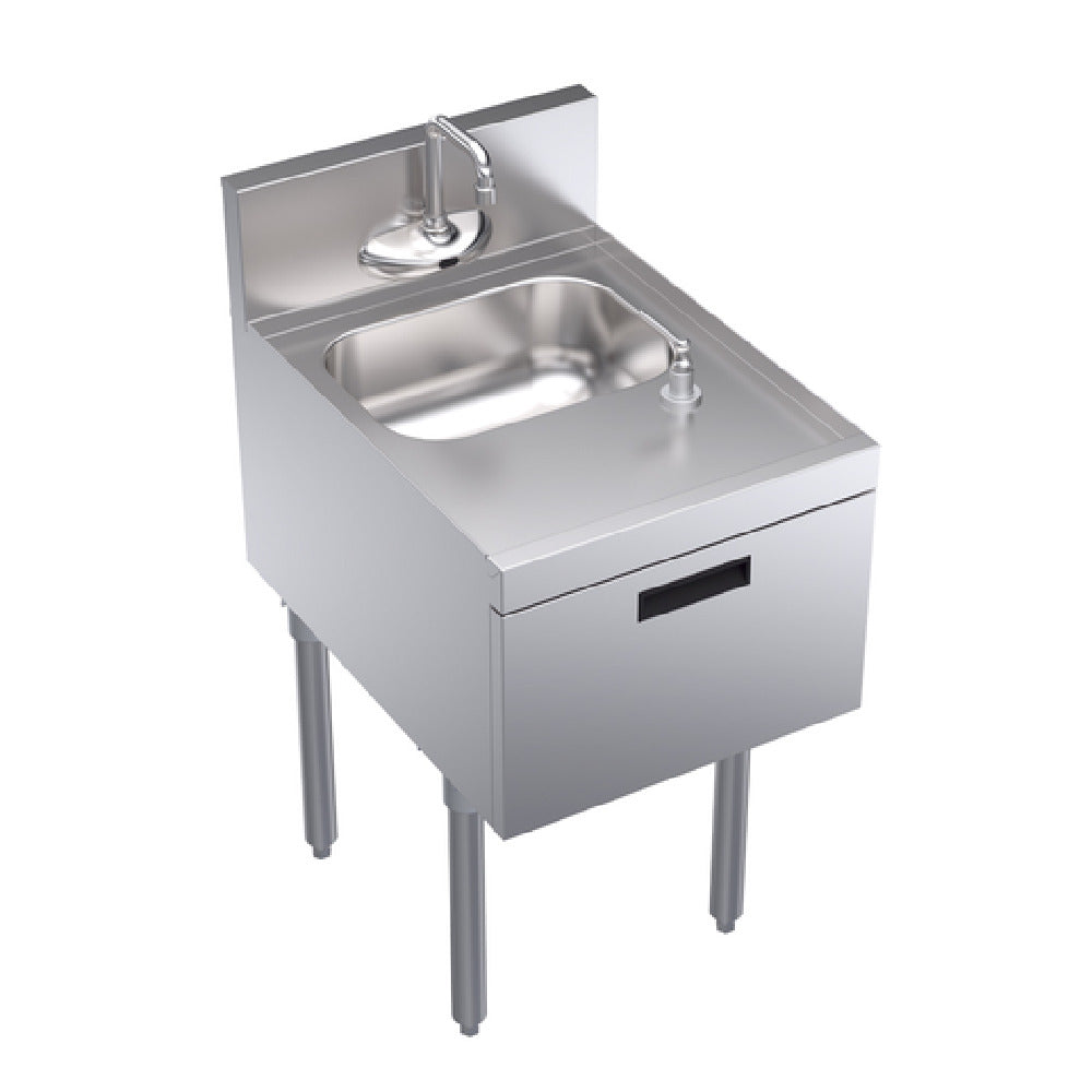 Krowne KR24-18ST-E Royal Series Underbar Hand Sink Unit Free Standing 18"W X 24"D X 36-1/2"H.O.A. (to Match Speedrail Depth)