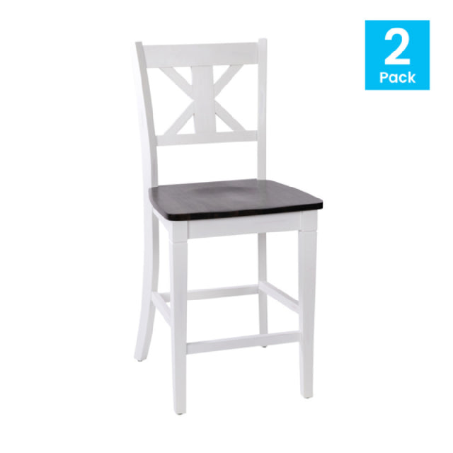 Flash Furniture ES-STBN1-24-WH-2-GG Gwendolyn Bar Stool Counter Height 225 Lb. Weight Capacity