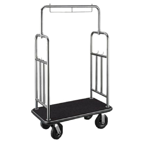 Central Specialties 2799BK-010-BLK Deluxe Bellman's Cart 44"W X 24"D X 71"H Squared Top