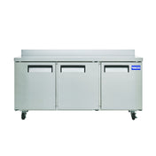 Hubert 24485 - Kratos Worktop Refrigerator, 72"W, 17 Cu.ft. Interior Capacity