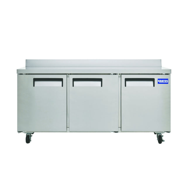 Hubert 24485 - Kratos Worktop Refrigerator, 72"W, 17 Cu.ft. Interior Capacity