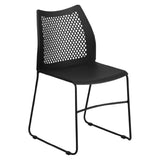 Flash Furniture RUT-498A-BLACK-GG Hercules Series Stacking Chair 661 Lb. Weight Capacity