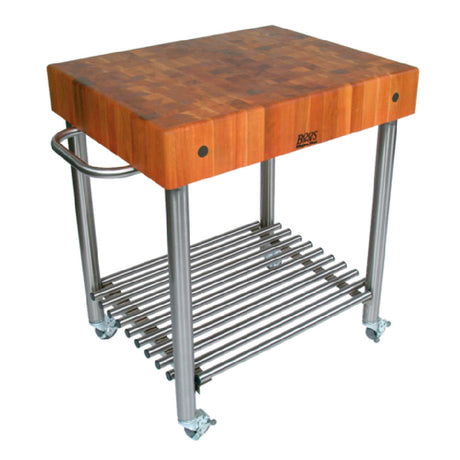 John Boos CHY-CUCD15 Cucina D'Amico Cart 30"W X 24"D X 35-1/2"H Overall Size 5" Thick End Grain Top