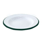 PacknWood 294ENASV16 - Plate, 6.3" Dia., White With Green Rim