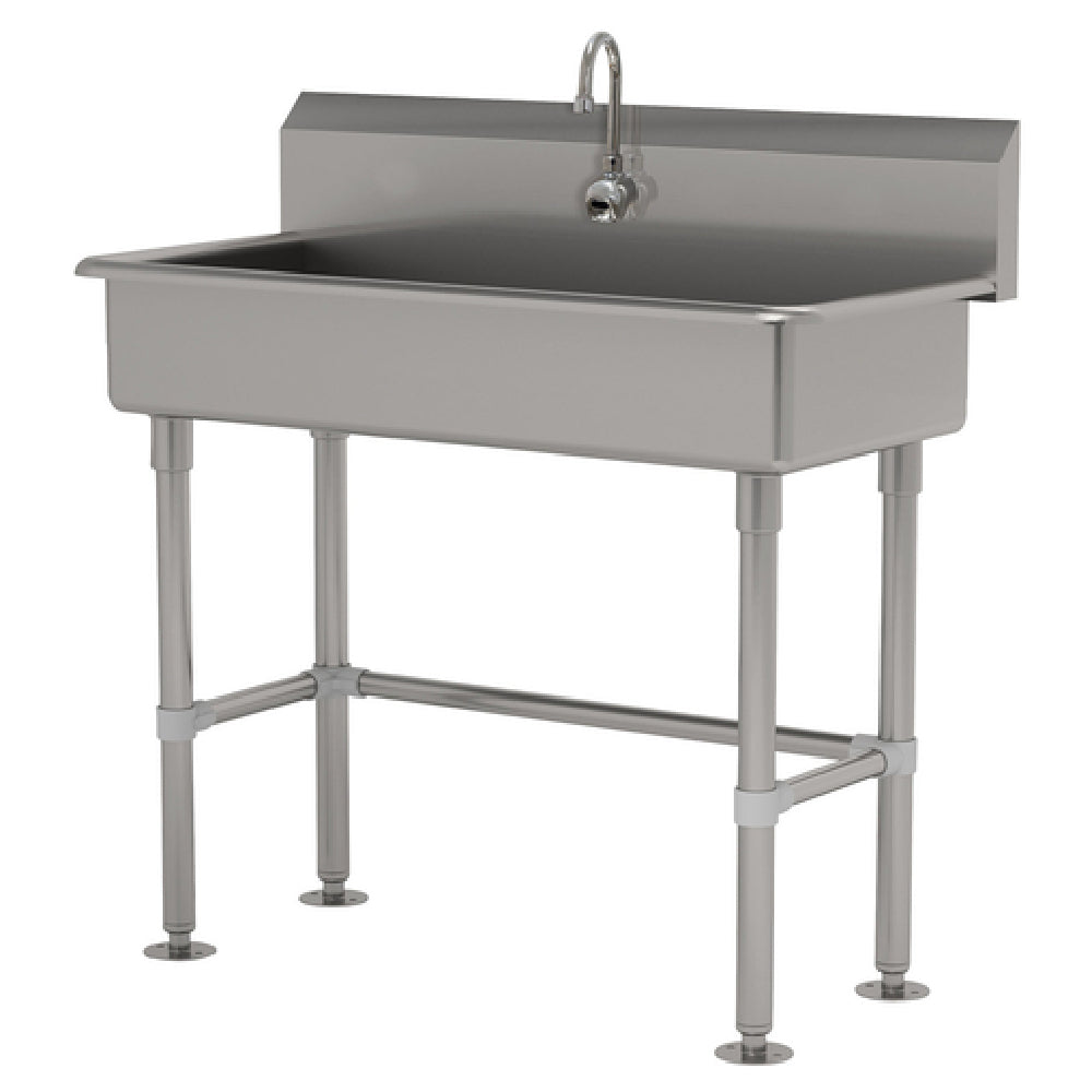 Advance Tabco FC-FM-1-EFADA Service Sink Splash Mount Faucet Provision With Stainless Steel Legs And Flanged Feet