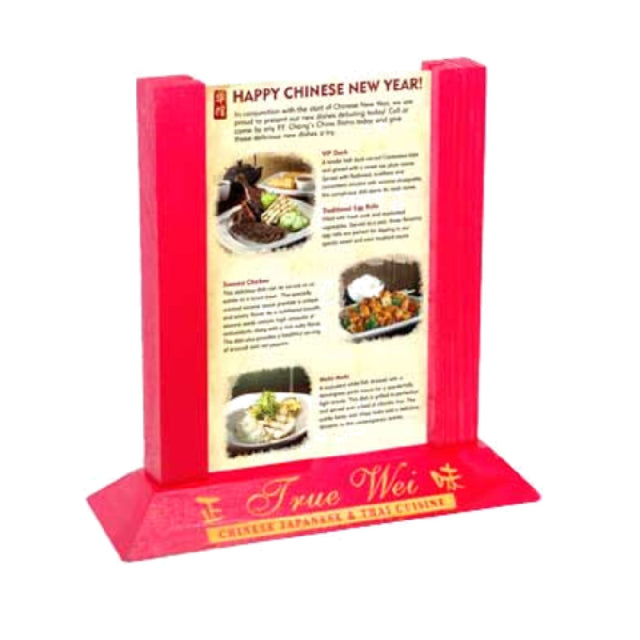Menu Solutions WFT4S-B_SUNSET Table Tent Holds 5" X 7" Insert Flip Top With Nickel Rings