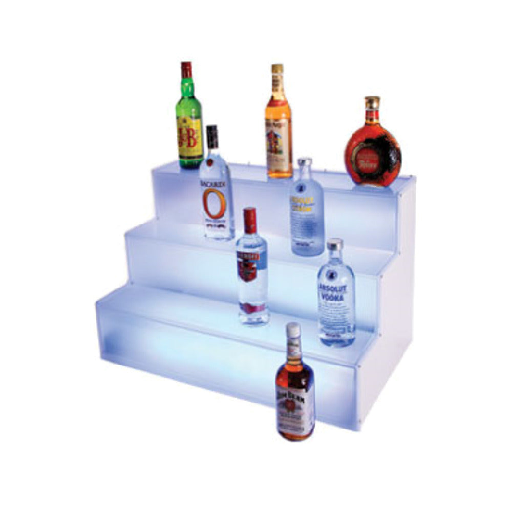 Cal Mil LQ31 Frost Lit Liquor Display 30"W X 18"D X 18"H 3-step Tier