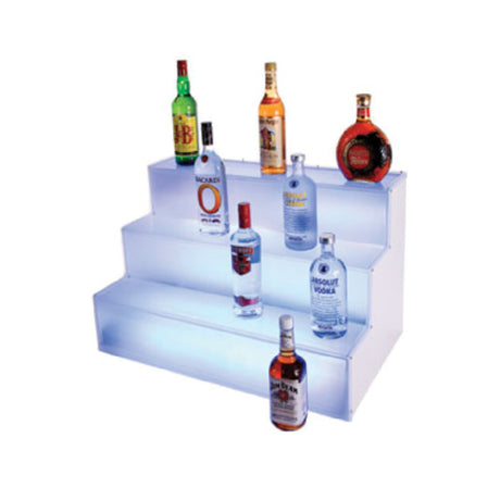 Cal Mil LQ31 Frost Lit Liquor Display 30"W X 18"D X 18"H 3-step Tier