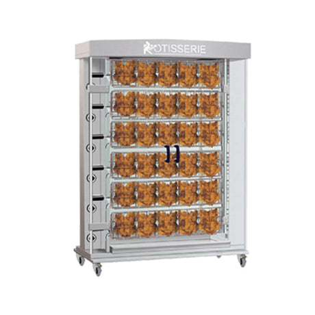 Rotisol FFS1425-6G-SS_NAT FauxFlame™ SPATCHCOCK Rotisserie Oven Gas Floor Model