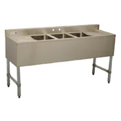 Serv-Ware BAR3B38-CWP-V - Serv-Ware - Sinks - 38.5" Bar Sink 3 Bowls - Dimensions: 38.5" W X 18.75" D X 33" H