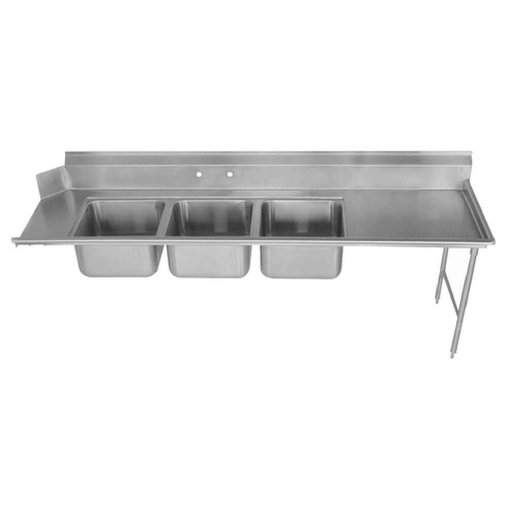 Advance Tabco DTC93-1620-7R Dishtable With 3-compartment Sink 84”W (3) 16" X 20" X 12" Deep Drawn™ Bowls