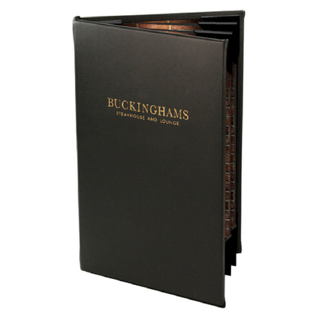 Menu Solutions MAJ60D Menu Cover Holds 8-1/2" X 14" Inserts Quad Panel Booklet With 6 Views