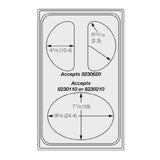 Vollrath 8240410 Miramar™ Template For (1) Oval & (2) Half Oval Decorative Pans