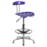 Flash Furniture LF-215-VIOLET-GG Swivel Drafting Stool Adjustable Height Contemporary Style