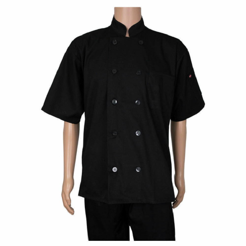 John Ritzenthaler Company RZSSBK3X Ritz® Kitchen Wears™ Chef's Coat 10-button Short Sleeve