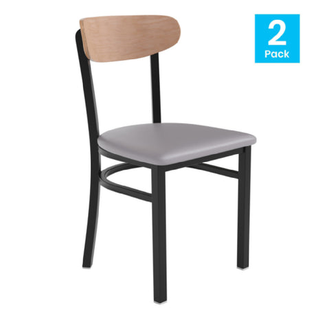 Flash Furniture 2-XU-DG6V5GYV-NAT-GG Wright Dining Chair 500 Lb. Weight Capacity