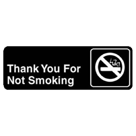 Franklin Machine Products 280-1138 Sign "Thank You For Not Smoking" 3" X 9"