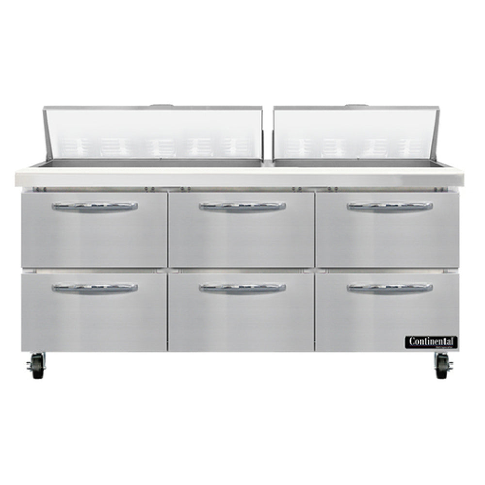 Continental Refrigerator SW72N18-D Sandwich Unit 72"W 20.6 Cu Ft Capacity