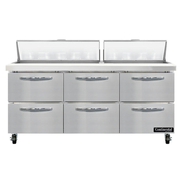 Continental Refrigerator SW72N18-D Sandwich Unit 72"W 20.6 Cu Ft Capacity