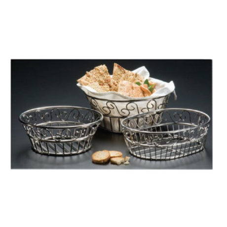 American Metalcraft SSLB83 Bread Basket 8" Dia. X 3"H Round