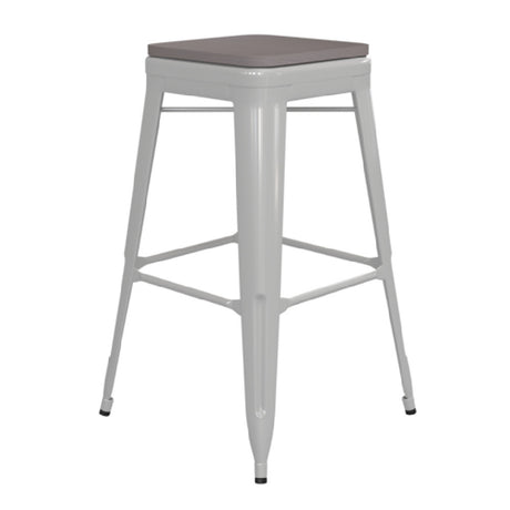 Flash Furniture CH-31320-30-WH-PL2G-GG Kai Bar Stool 500 Lb. Weight Capacity Backless