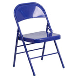 Flash Furniture HF3-BLUE-GG Hercules Colorburst Series Folding Chair 300 Lb. Weight Capacity