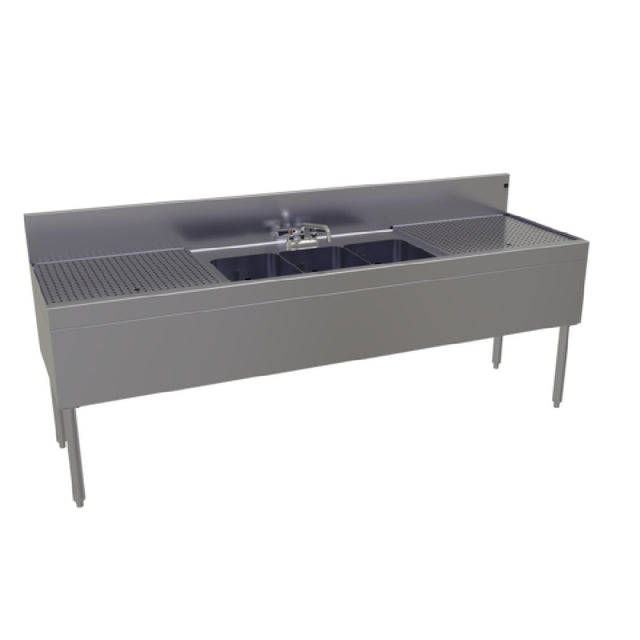 Glastender TSB-84-S Underbar Sink Unit Three Compartment 84"W X 24"D