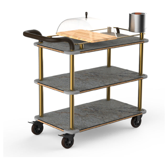 Steelite MGCRNX04GBXX Mogogo Buffet Solutions Roll'n Cheese & Wine Cart 41-1/2" X 21" X 40"H