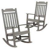 Flash Furniture 2-JJ-C14703-GY-GG Rocking Chair 225 Lb. Weight Capacity Polystyrene Faux Wood