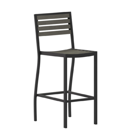 Flash Furniture XU-DG-HW6036B-GY-GG Lark Bar Stool 300 Lb. Weight Capacity Slat Pattern Back & Seat