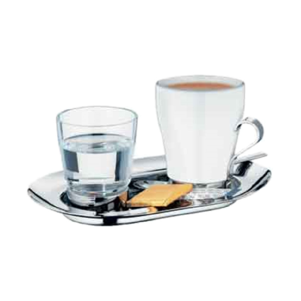 Bauscher Hepp 55.0043.6040 - Double Espresso Set, Includes: (6) 7-1/2" X 4-3/4" 18/10 Stainless Steel Serving Trays