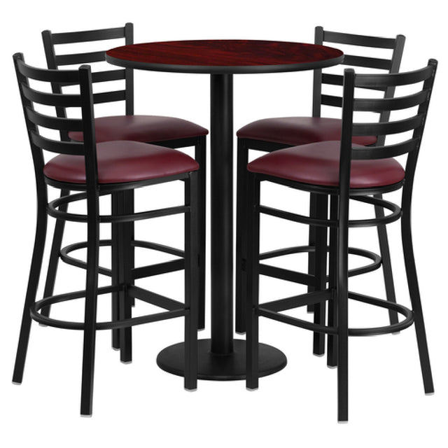 Flash Furniture RSRB1026-GG Table And Bar Stool Set Includes (1) 30" Dia. X 42"H Table