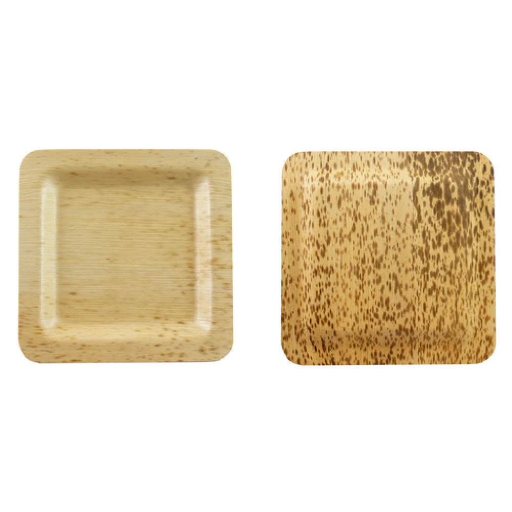 PacknWood 210BBOUA15 - Zebra Leaf Plate, 5.9" X 5.9", Square