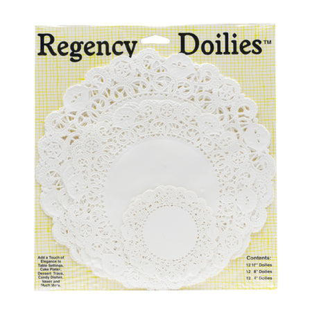 Harold Import Co. 2222 Regency Doilies Pack Round Assorted Sizes Include: (12) 10"