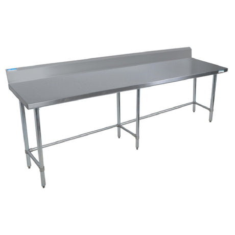 BK Resources QVTR5OB-9630 Work Table 96"W X 30"D X 39-3/4"H Overall Size 14/304 Stainless Steel Top With 5"H Backsplash