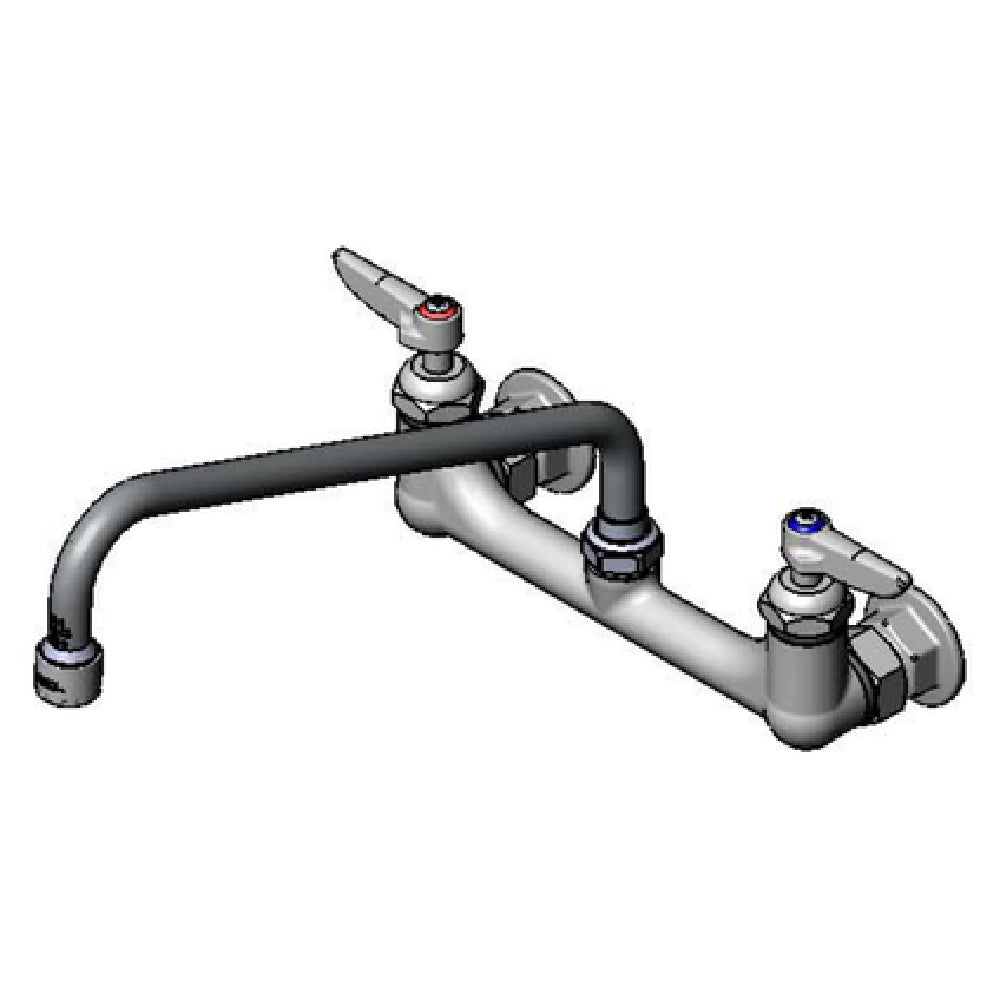 T&S Brass B-0231-CR-SC-F1 Pantry Faucet Double Wall Mount