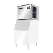 Serv-Ware SWM30-700F - Serv-Ware Ice Machine - 700 Lb Production - 30" Wide - Dimensions: 29.92"W X 23.39"D X 22.24"H - Modular Head - Full Cube - LED Lighting - Exterior Material: Stainless Steel - Interior Material: Stainless Steel - R290 Refrigerant - BTU/H: 5118 - Defrosting: Automatic Operation - 1/4 HP - 220v/60/1-ph