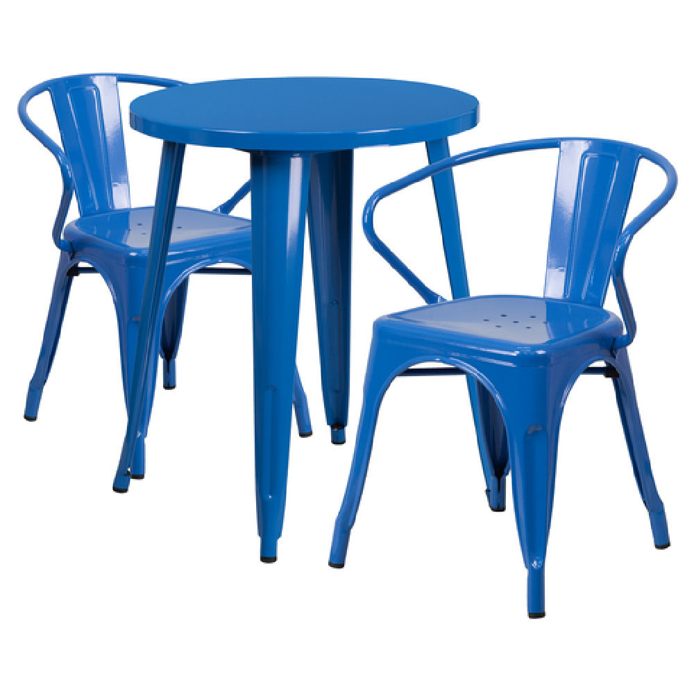 Flash Furniture CH-51080TH-2-18ARM-BL-GG Table And Chair Set Includes (1) 24" Dia. X 29"H Table