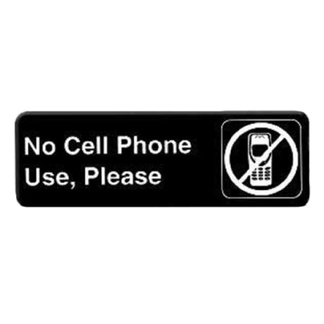 Thunder Group PLIS9332BK Information Symbol Sign 9" X 3" "No Cell Phone Use Please"