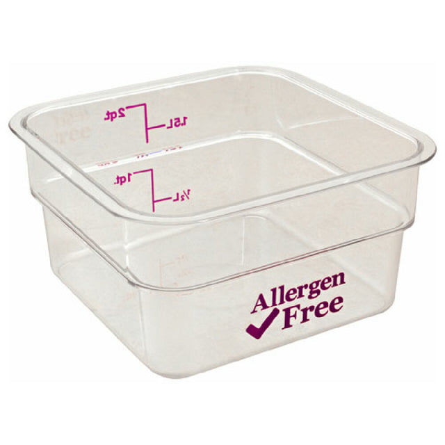 Cambro CAM2SFSCW441 2 Qt Camsquare Container Allergen Free Storage